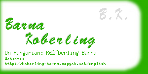 barna koberling business card